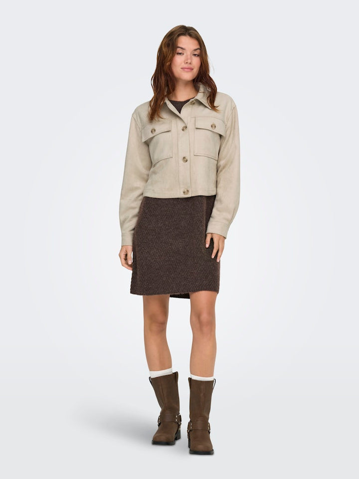 Onlbelicia Life Faux Suede Jacket Cc Otw - Beige