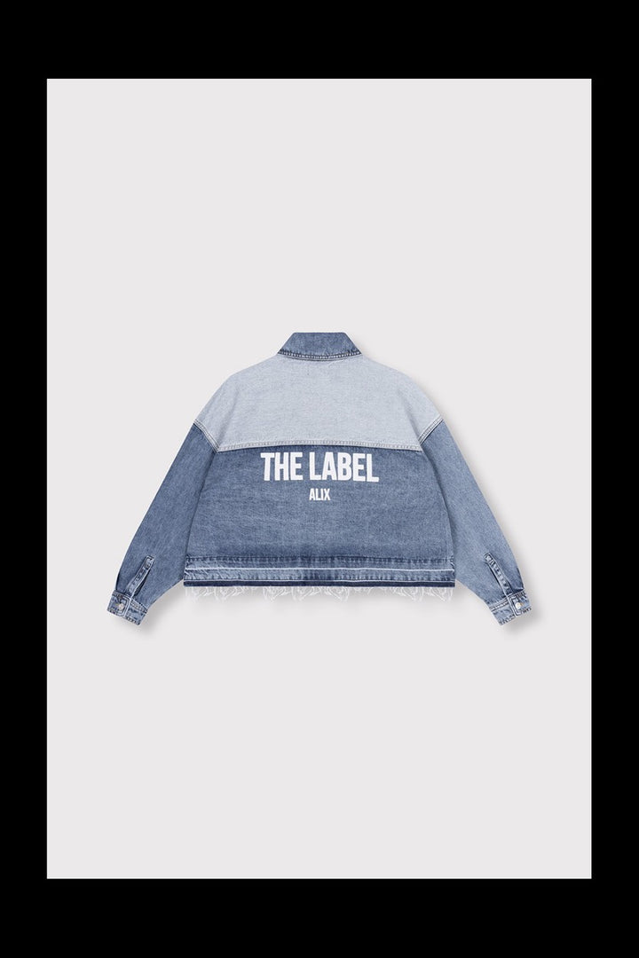 Mixed Denim Blouse - Blue Denim