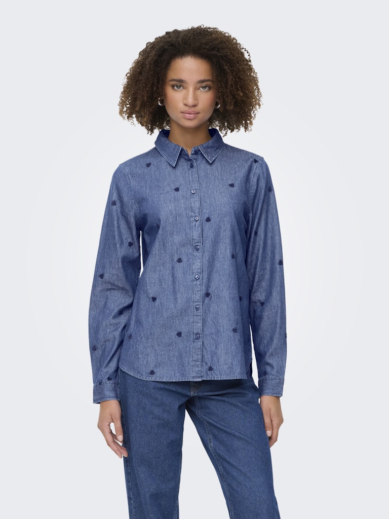 Jdylove L/s Embr Shirt - Blue Denim
