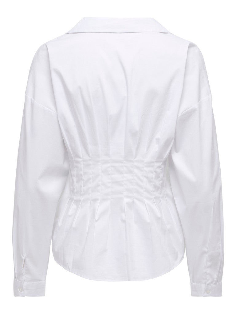 Jdymio L/s Fitted V-neck Shirt Wvn Exp - Wit