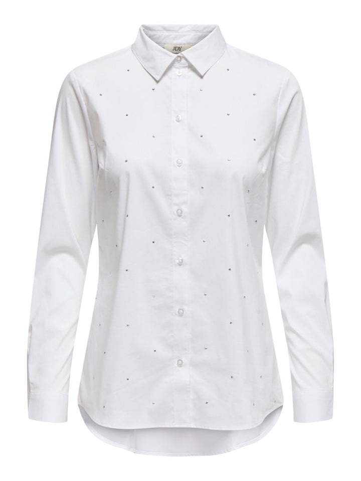 Jdymio L/s Studs Shirt Wvn - Wit