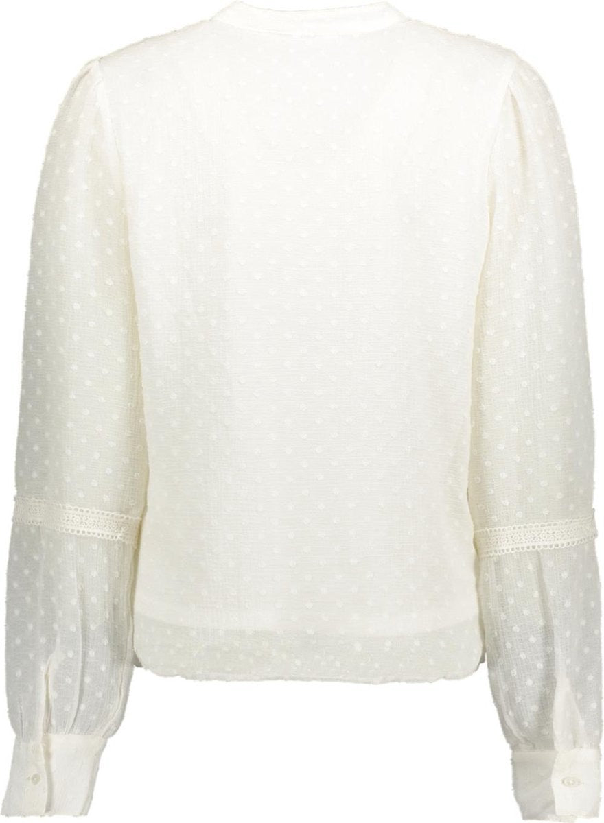 Onlpixie Ls Dobby Button Top Wvn - Off-white