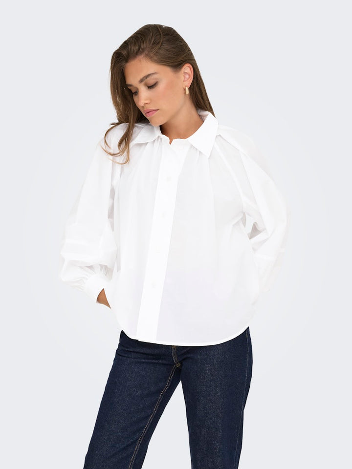 Onlriver Ls Shirt Ox Wvn - Off-white