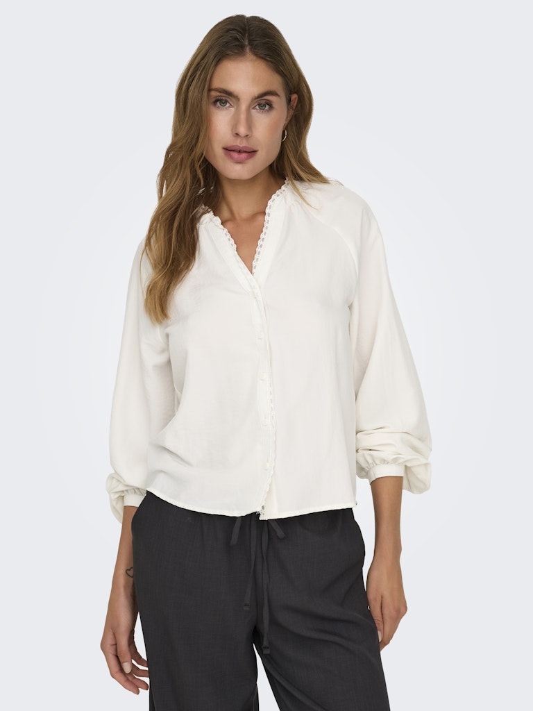 Jdyloli L/s Lace Shirt Wvn Dia - Off-white