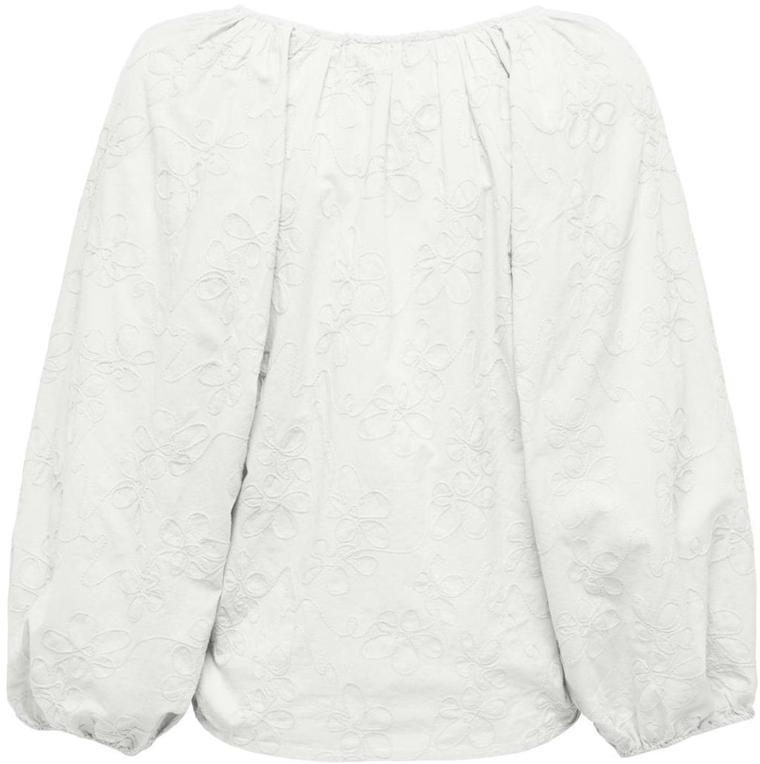 Onlzion 3/4 V-neck Emb Top Wvn - Off-white