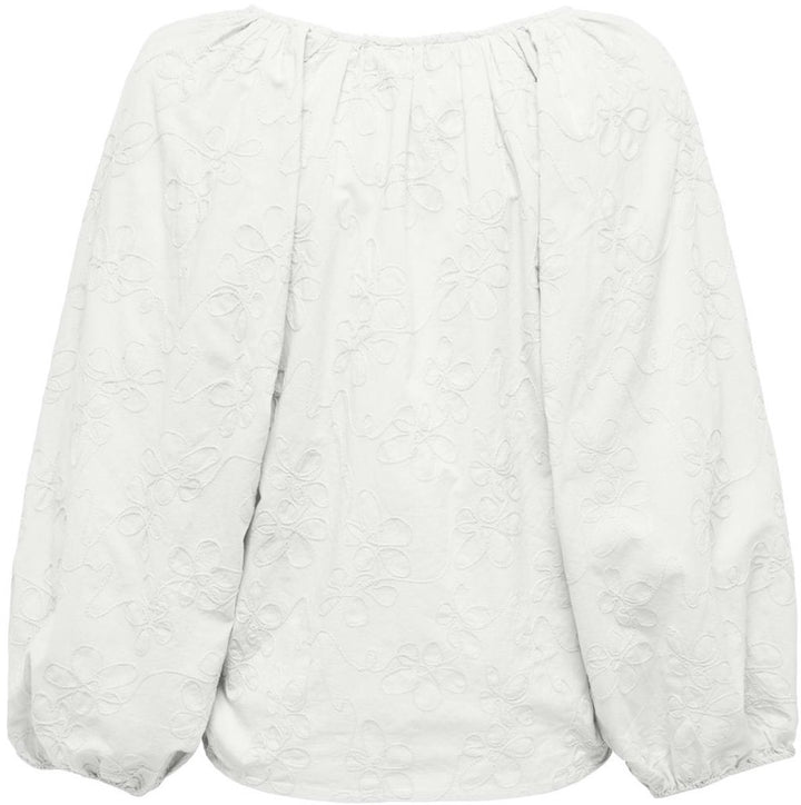 Onlzion 3/4 V-neck Emb Top Wvn - Off-white