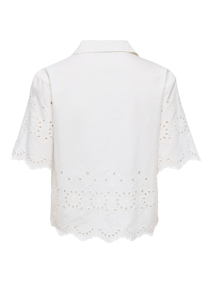 Jdymarina 2/4 Embroidery Shirt Wvn - Off-white