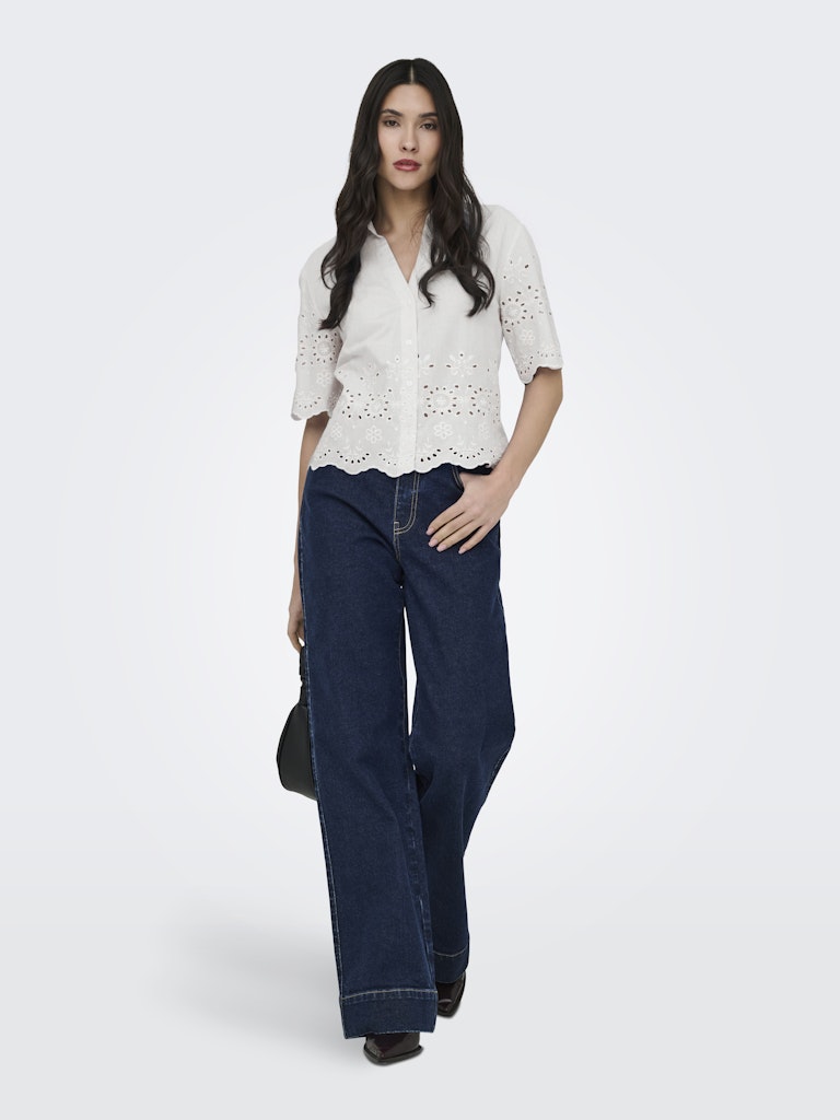 Jdymarina 2/4 Embroidery Shirt Wvn - Off-white