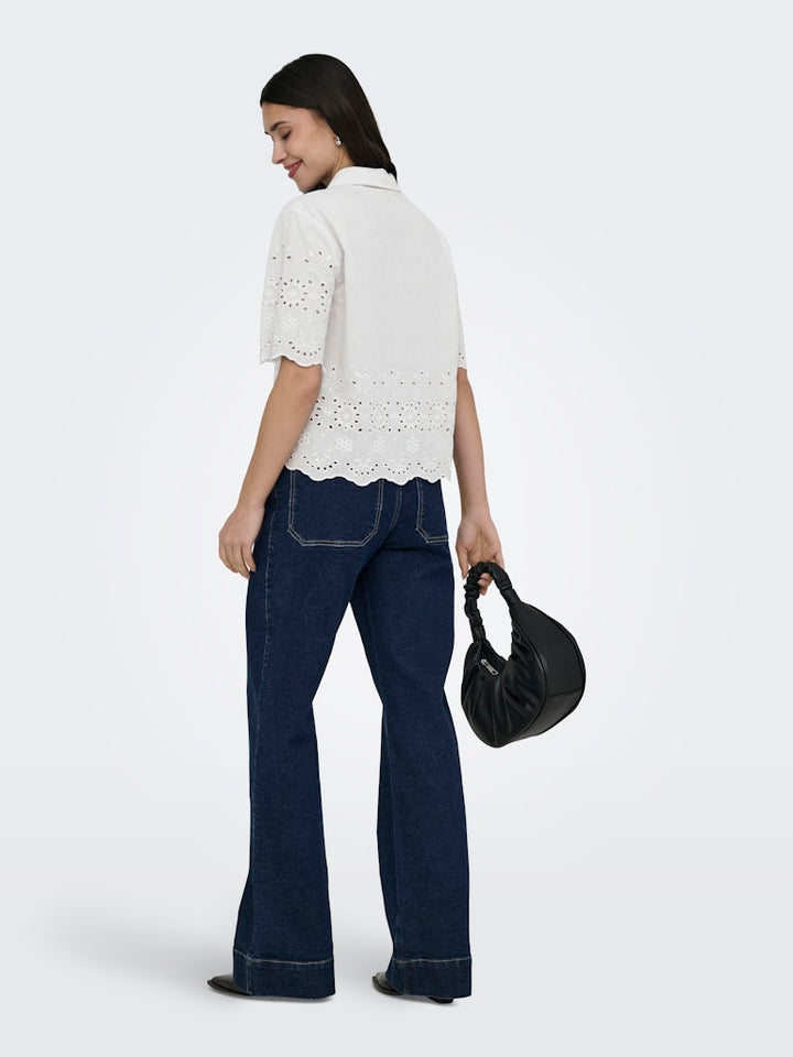 Jdymarina 2/4 Embroidery Shirt Wvn - Off-white