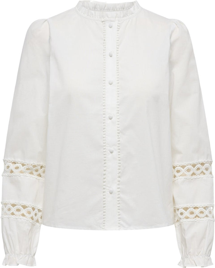 Onltua L/s Detail Shirt Wvn Cs - Off-white