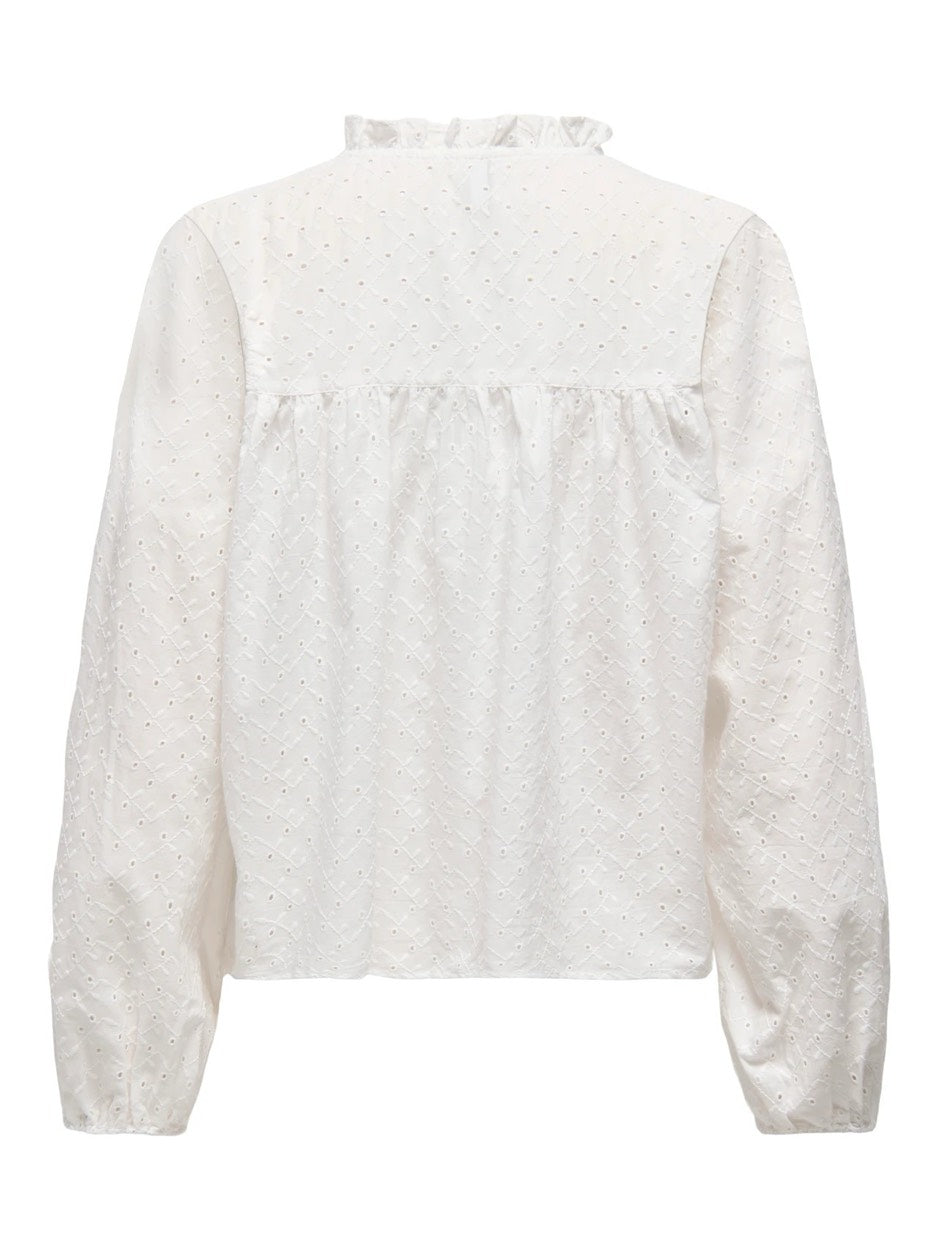 Onlnoelys L/s Embroided Shirt Wvn Cs - Off-white