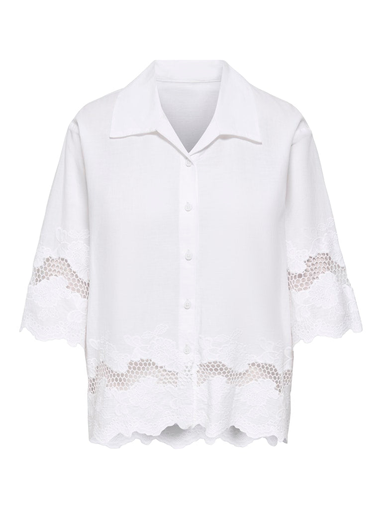 Jdysvea 2/4 Emb Shirt Wvn Exp - Off-white