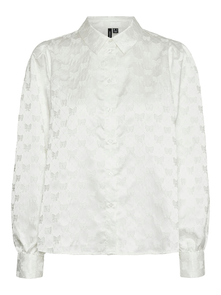 Vmviga Jacquard Ls Shirt Wvn Ga - Off-white