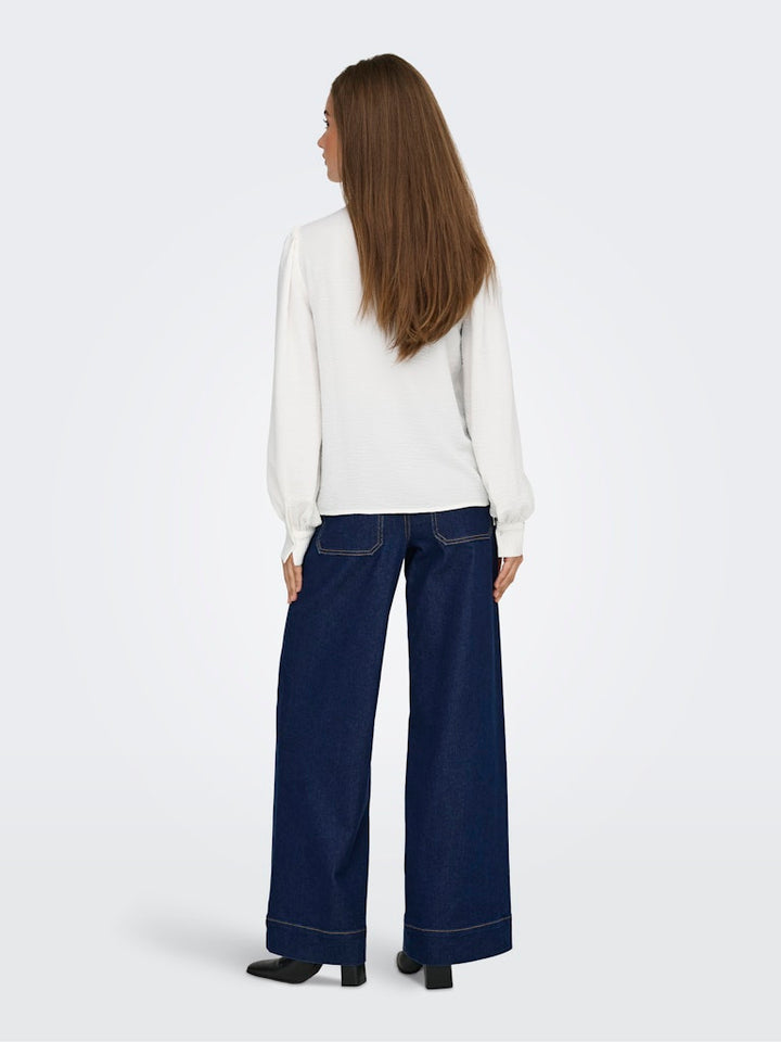 Jdyrachel Life L/s Beaded Shirt Wvn - Ecru