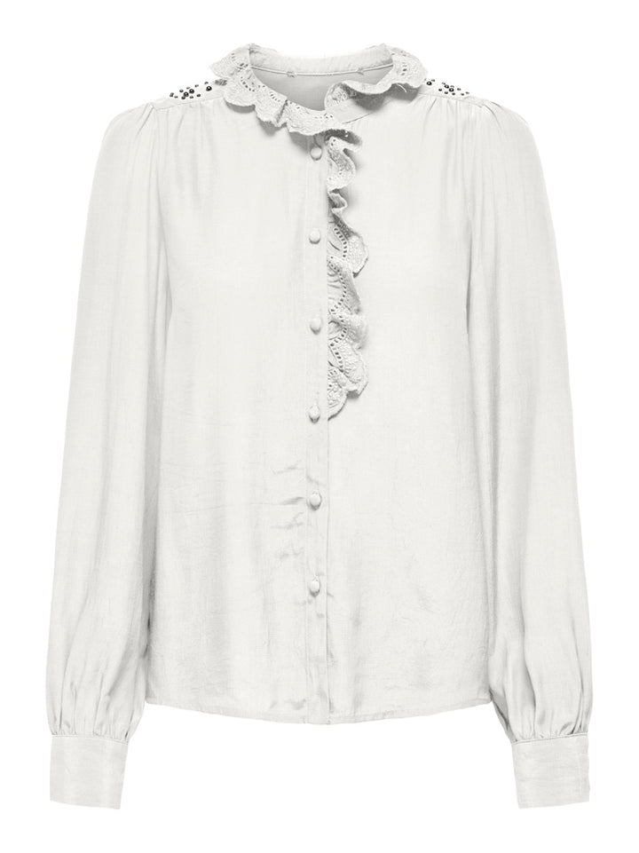 Jdyamy Ls Frill Shirt - Ecru