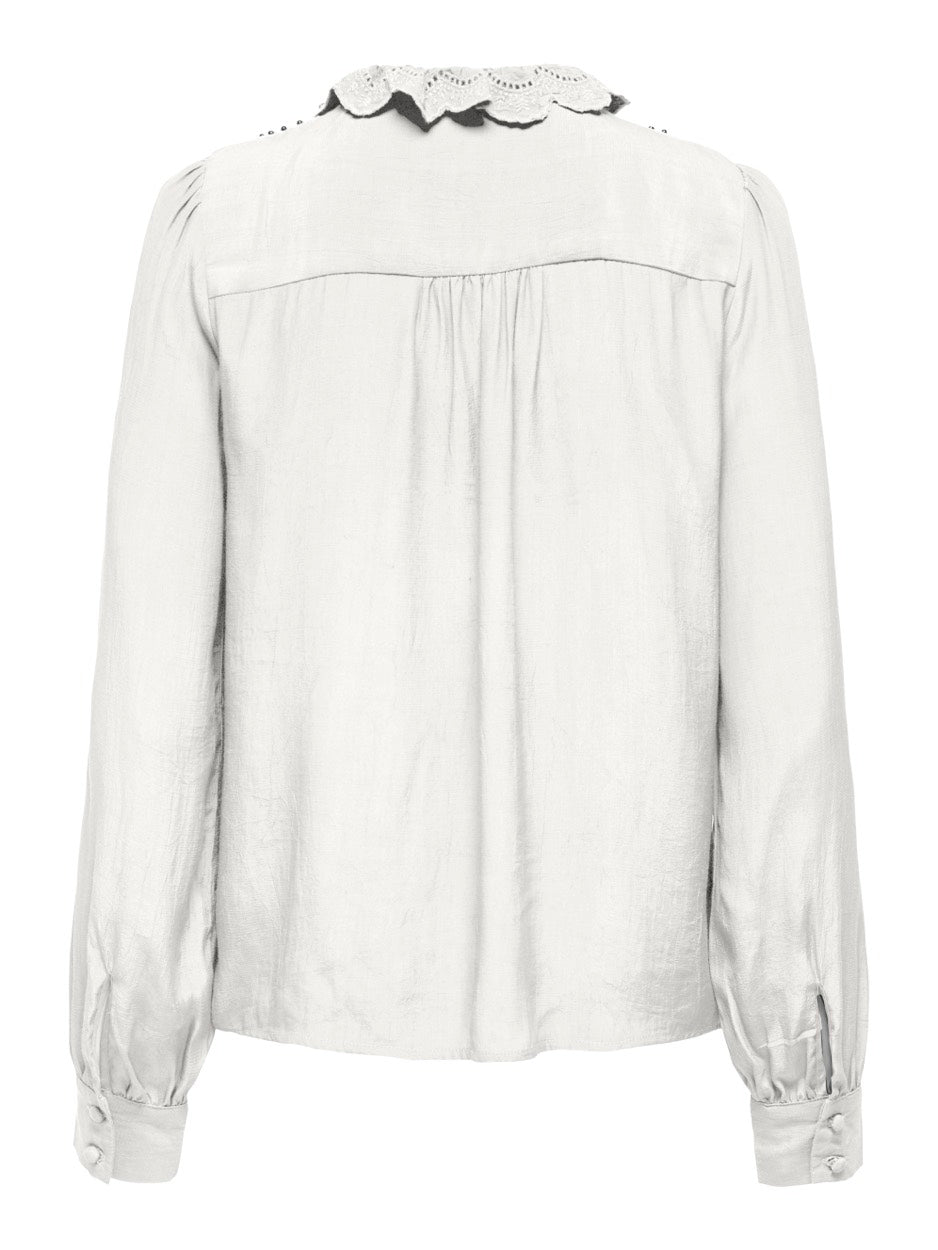 Jdyamy Ls Frill Shirt - Ecru