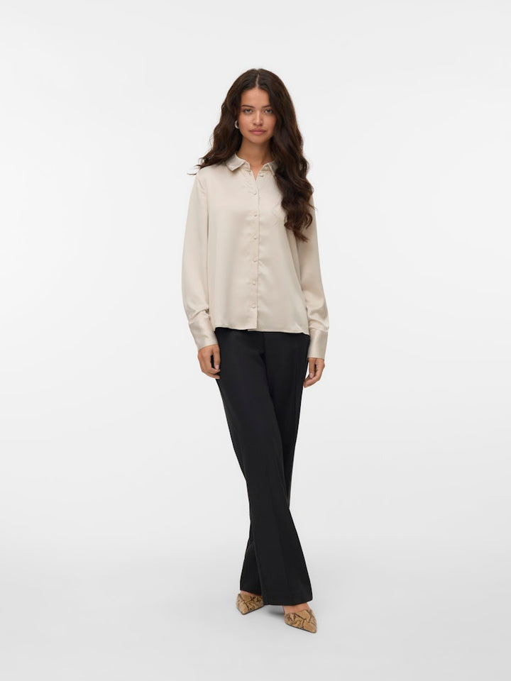 Vmmerle Ls Shirt Wvn Ga Noos - Zand