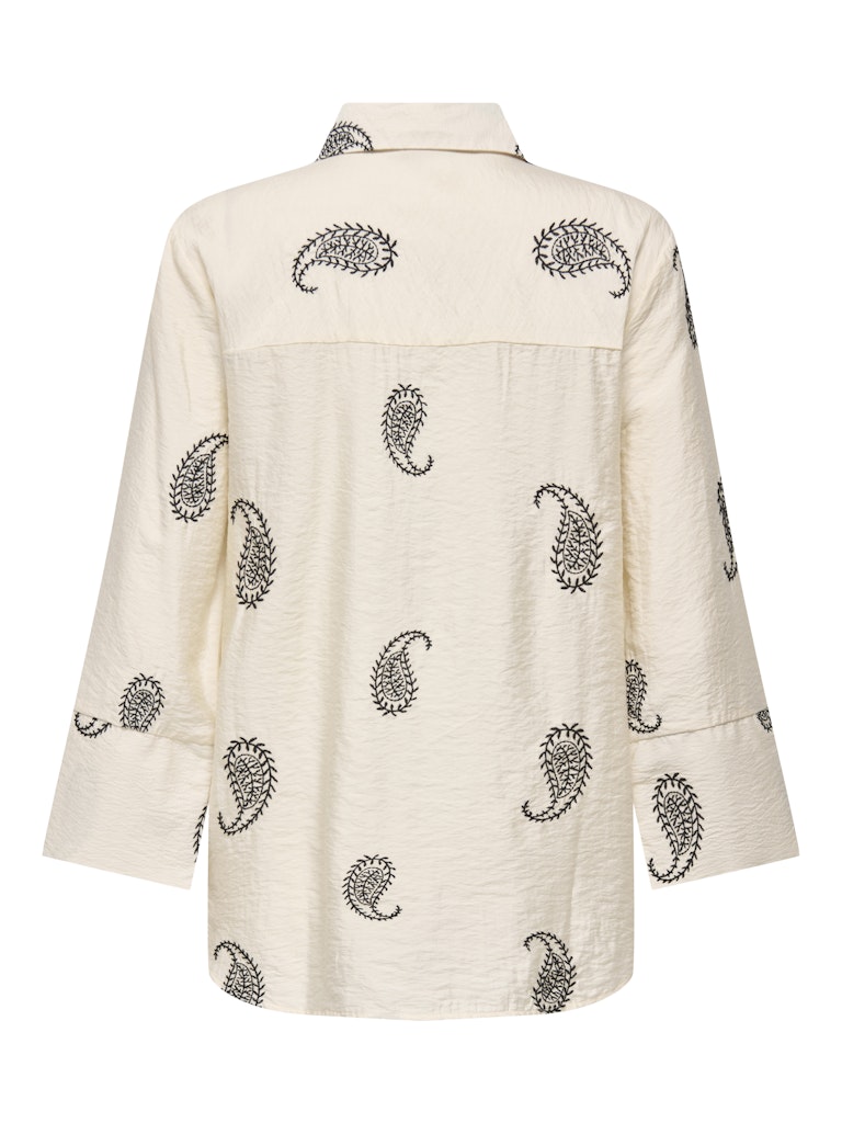Jdythea 7/8 Embroidery Shirt Wvn - Ecru Dessin