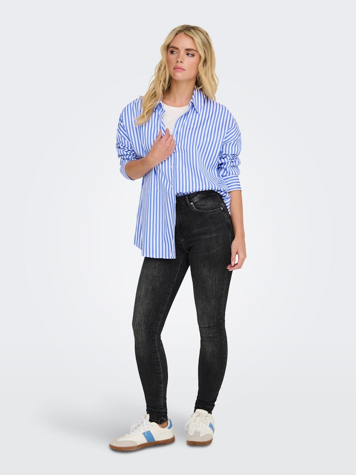 Jdyvesper L/s Loose Shirt Wvn Noos - Wit Dessin