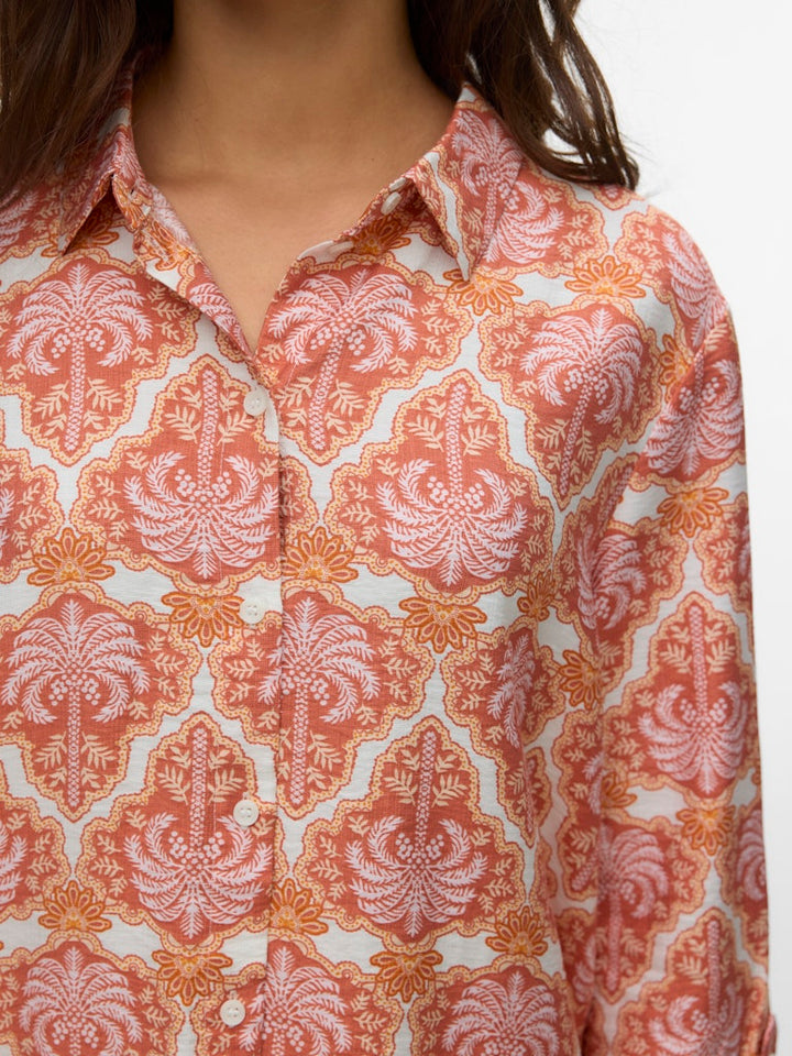 Vmevelijn 3/4 Shirt Exp - Oranje Dessin