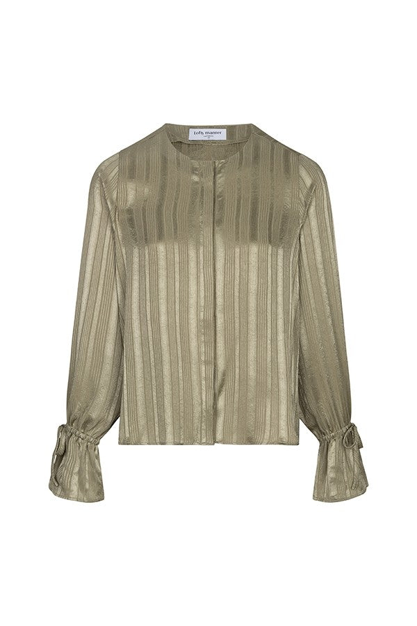 Blouse Hella - Satin Relaxed - Oud Groen