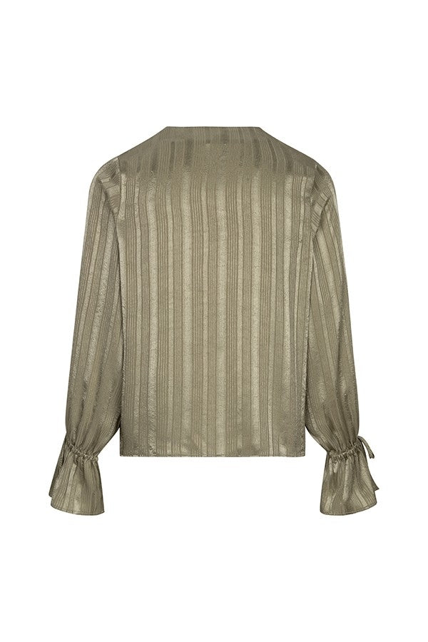 Blouse Hella - Satin Relaxed - Oud Groen