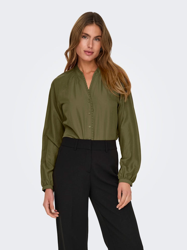 Jdyloli L/s Lace Shirt Wvn Dia - Army