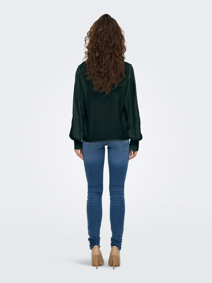 Jdydivya L/s Shirt Wvn Dia - Donkergroen