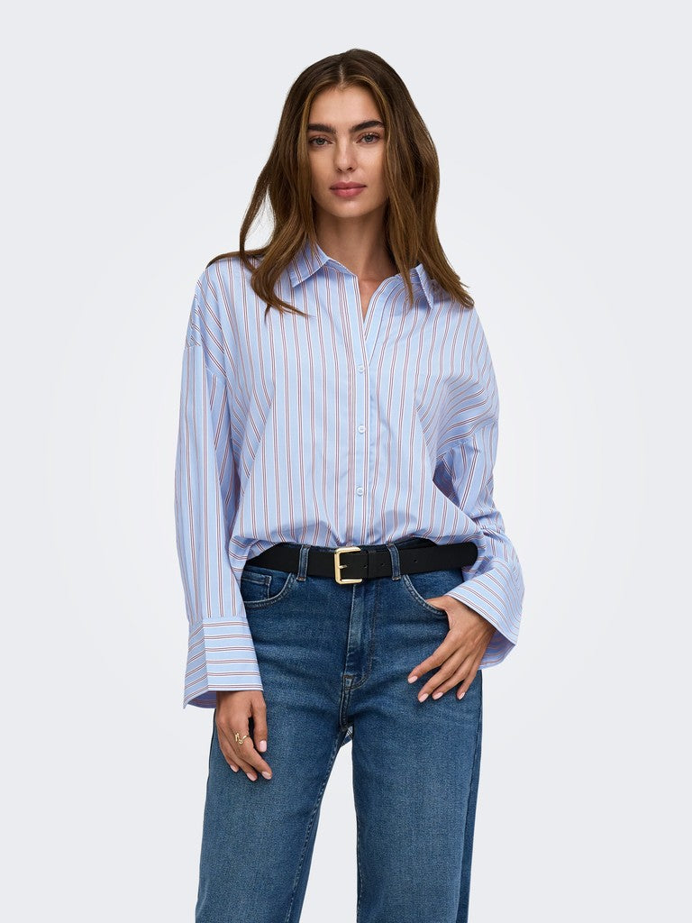 Onloregon Alva Ls Reg Shirt Noos Wvn - Lichtblauw