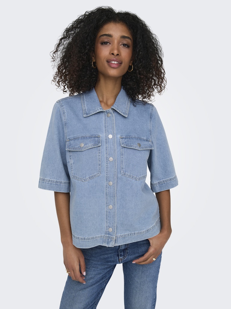 Onlbelle S/s Shirt Dnm Gua Noos - Lichtblauw