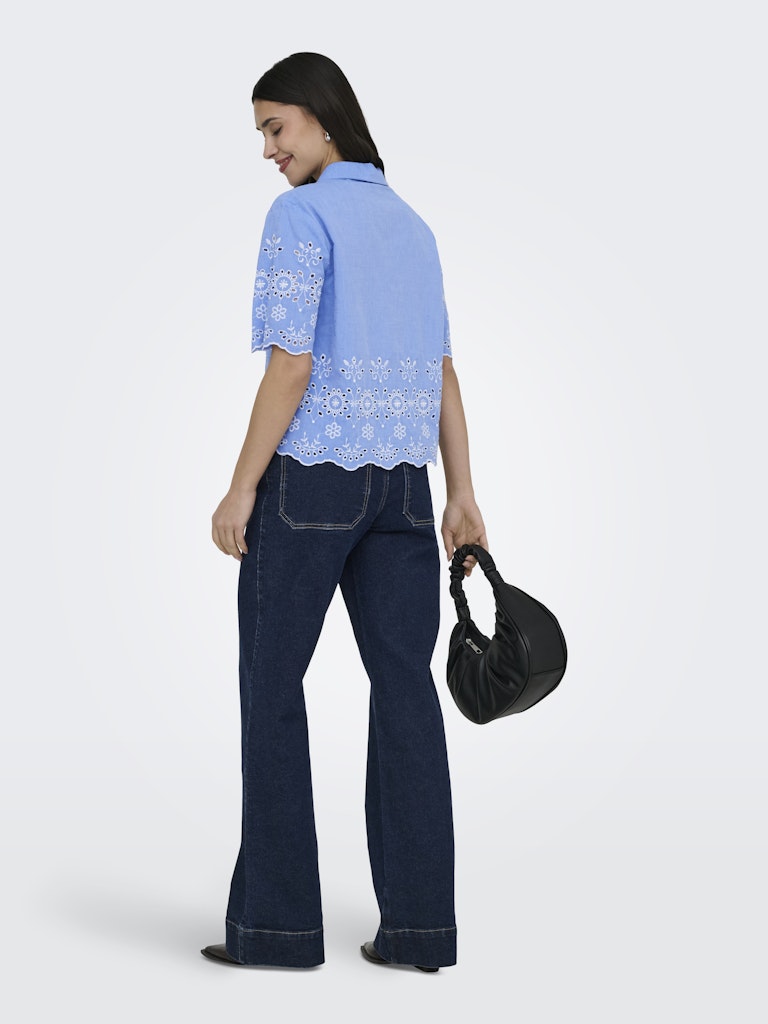 Jdymarina 2/4 Embroidery Shirt Wvn - Lichtblauw