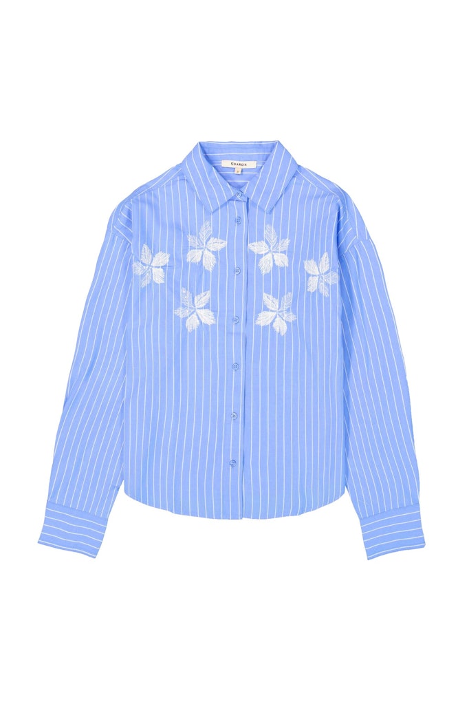 Streep Blouse - Blauw Dessin