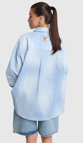 Faded Stripe Blouse - Blauw Dessin