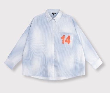 Faded Stripe Blouse - Blauw Dessin