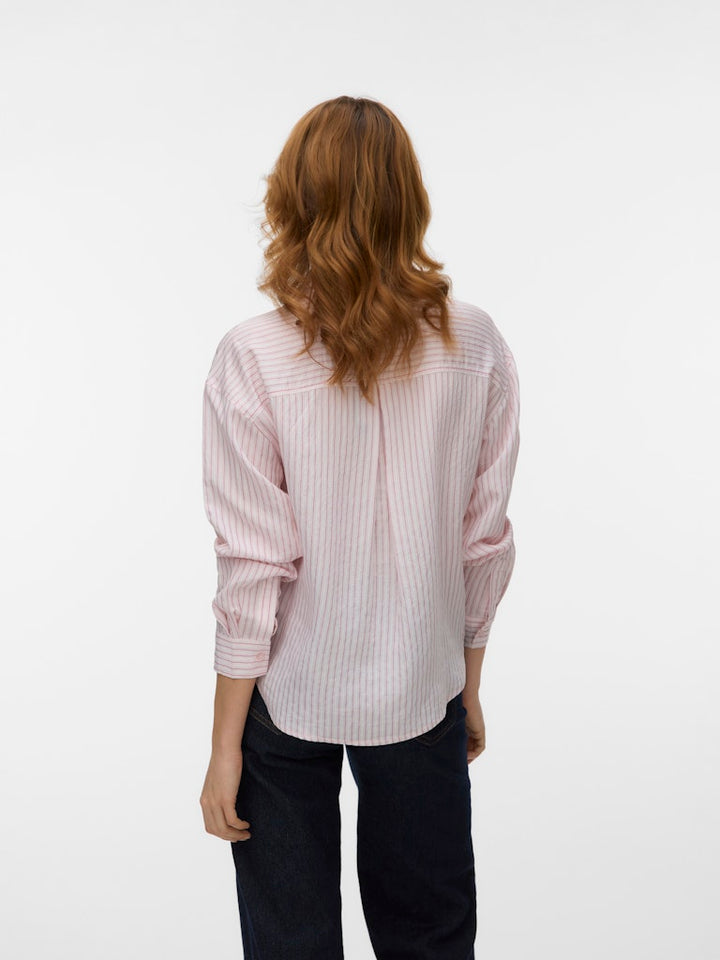 Vmjuliana Ls Tie Detail Shirt Exp - Roze Dessin