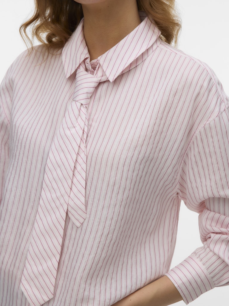 Vmjuliana Ls Tie Detail Shirt Exp - Roze Dessin