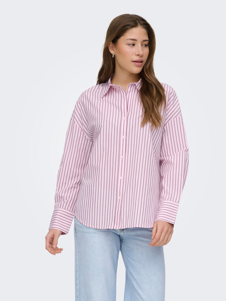 Onloregon Alva Ls Reg Shirt Noos Wvn - Roze Dessin