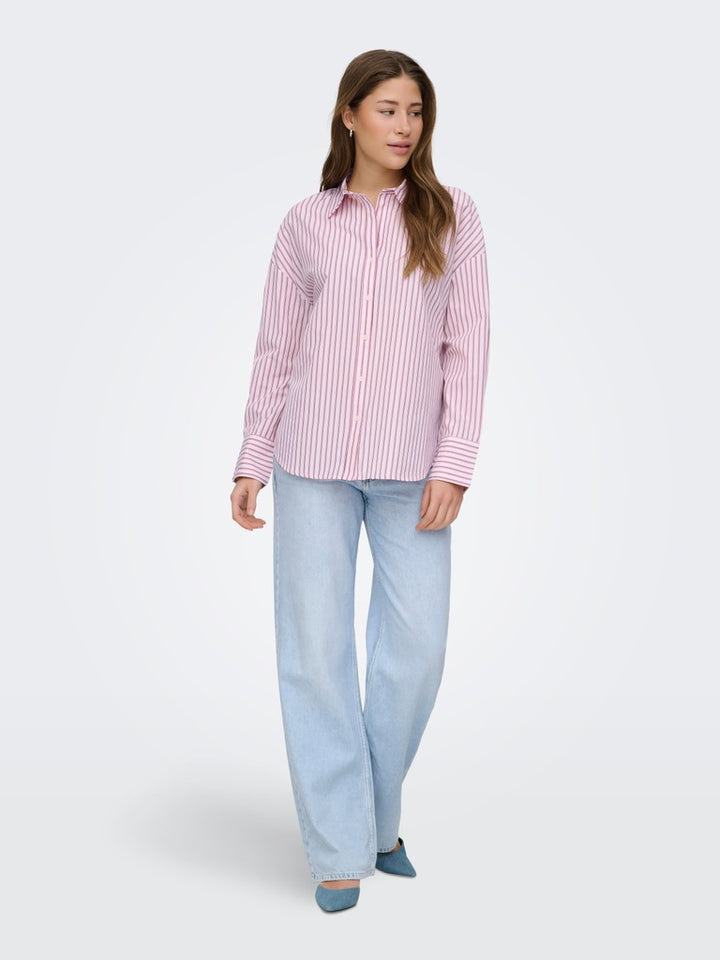 Onloregon Alva Ls Reg Shirt Noos Wvn - Roze Dessin