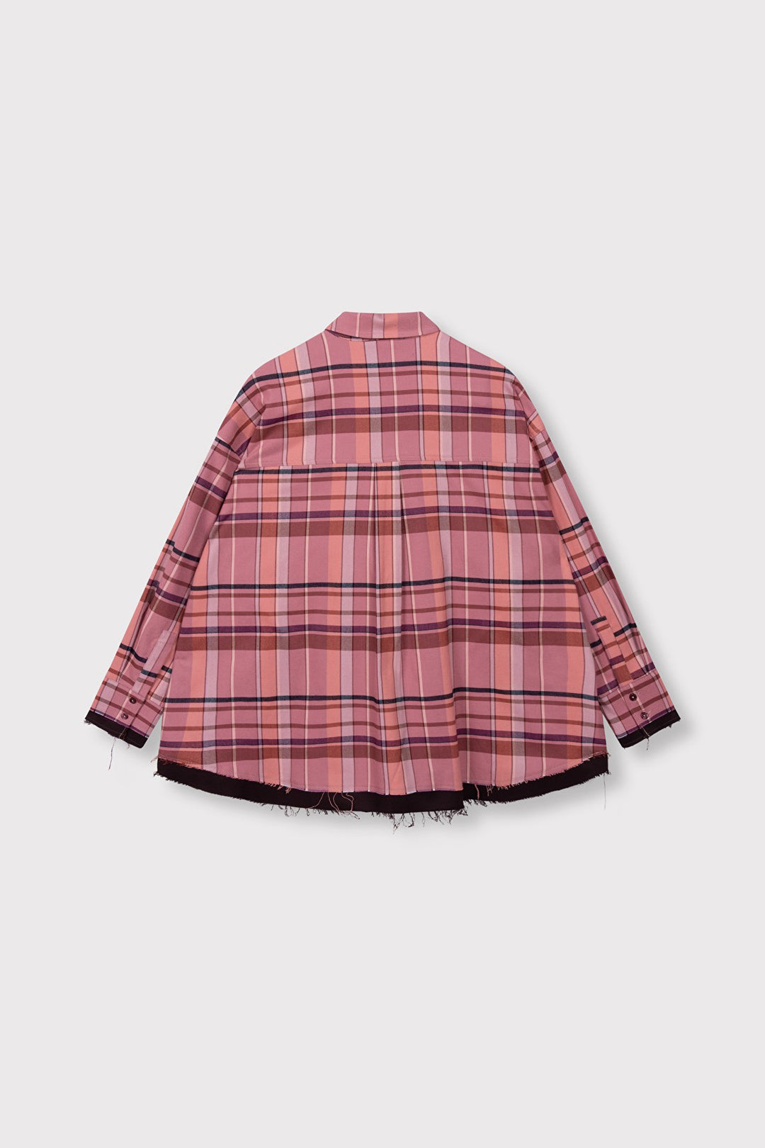 Woven Check Blouse - Roze Dessin
