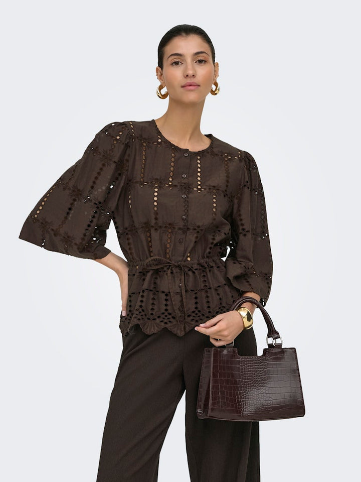 Jdyjojo 3/4 Anglaise Shirt Wvn - Bruin