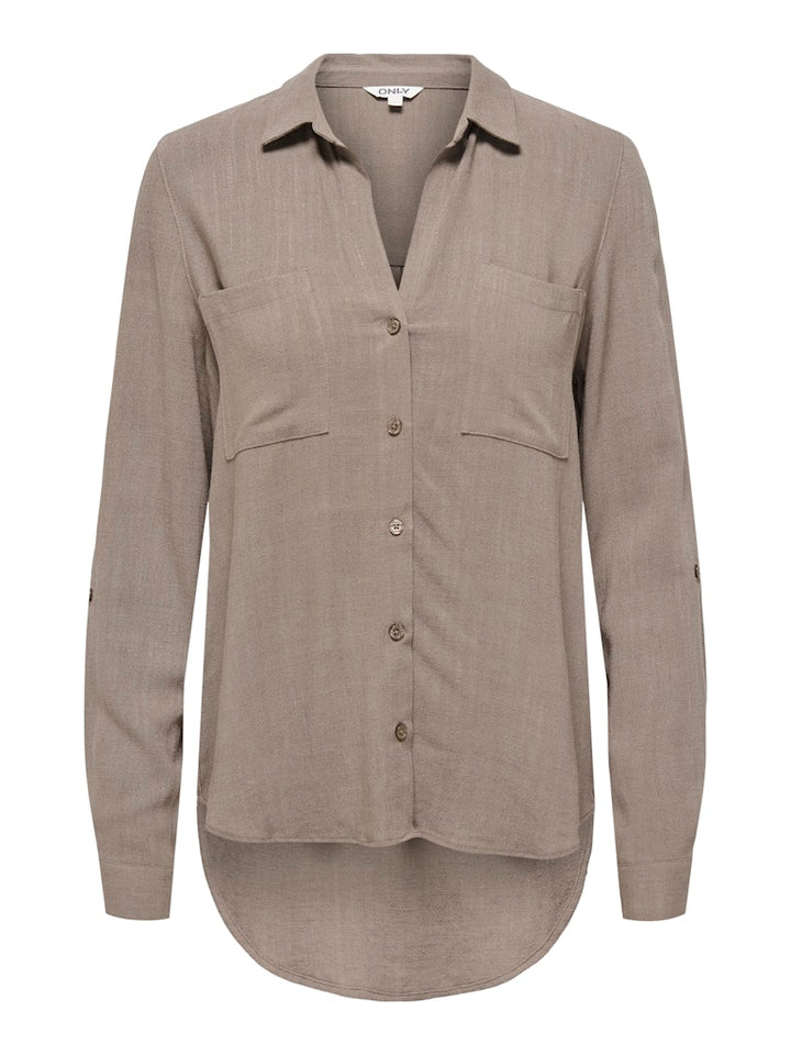Onlyasmin-siesta Ls Li Bl Shirt Pnt Noos - Taupe