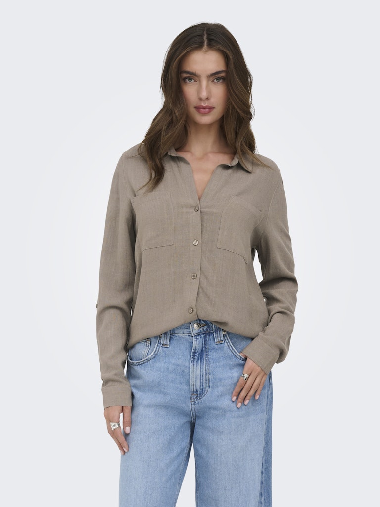 Onlyasmin-siesta Ls Li Bl Shirt Pnt Noos - Taupe