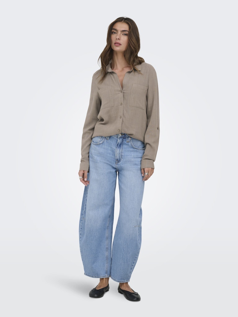 Onlyasmin-siesta Ls Li Bl Shirt Pnt Noos - Taupe