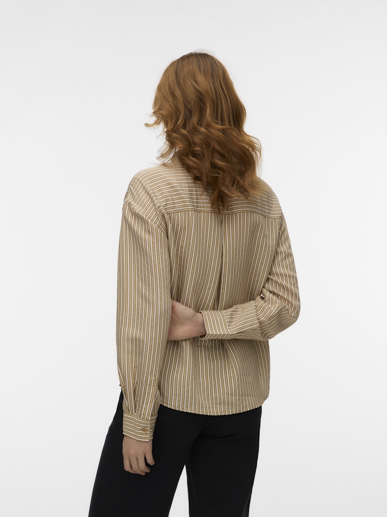 Vmjuliana Ls Tie Detail Shirt Exp - Bruin Dessin