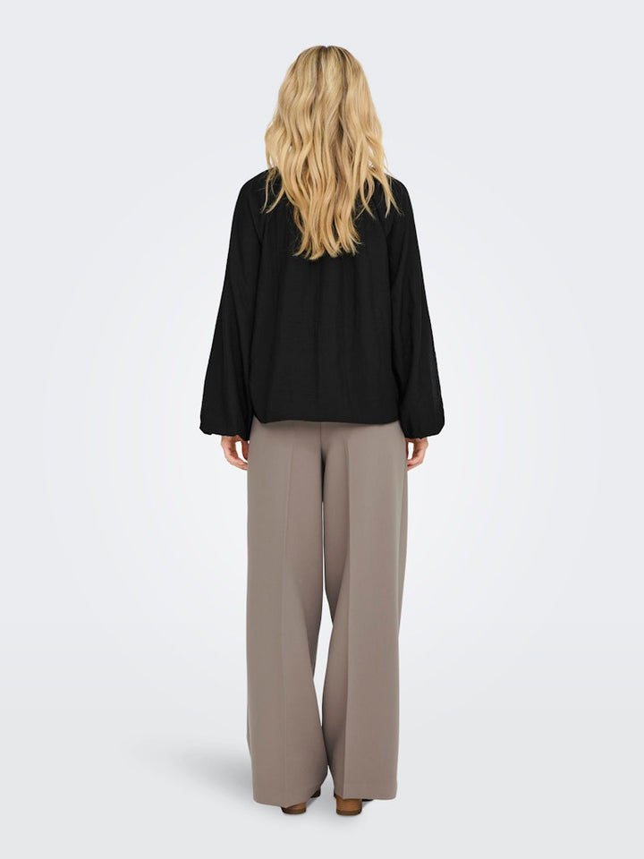 Jdyloli L/s Lace Shirt Wvn Dia - Zwart