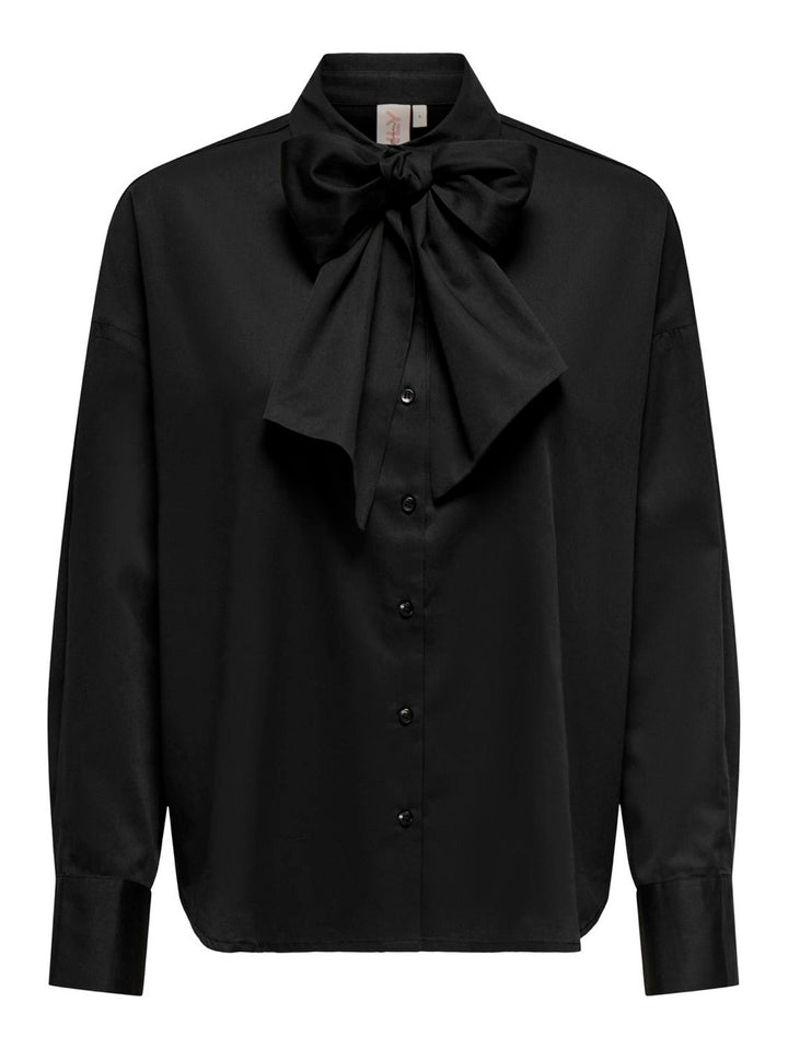 Onldinna Ls Bow Shirt Wvn - Zwart