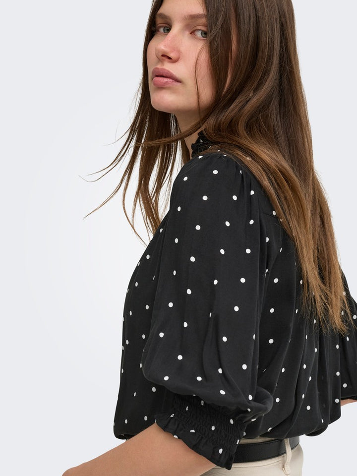 Onlraya 3/4 Shirt Wvn Noos - Zwart Dessin