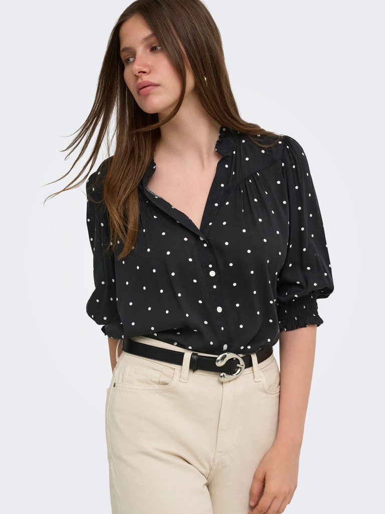 Onlraya 3/4 Shirt Wvn Noos - Zwart Dessin
