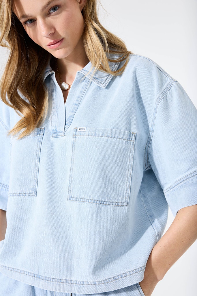 Denim Blouse S/s - Blue Denim