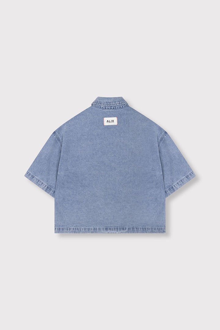 Denim S/s Blouse - Blue Denim